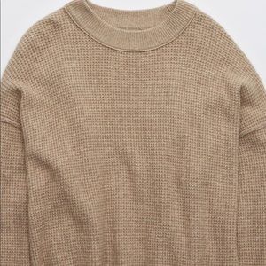 Waffle knit sweater